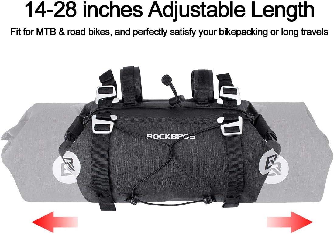 imageROCKBROS Bikepacking Bike Handlebar Bag 7L14L Waterproof Large Dry Pack Bicycle Front Bag Roll for MTB Mountain Road Dropbar Bikes Bar