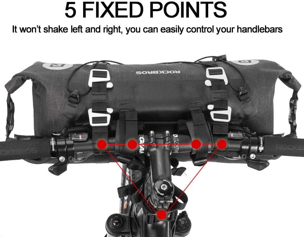 imageROCKBROS Bikepacking Bike Handlebar Bag 7L14L Waterproof Large Dry Pack Bicycle Front Bag Roll for MTB Mountain Road Dropbar Bikes Bar