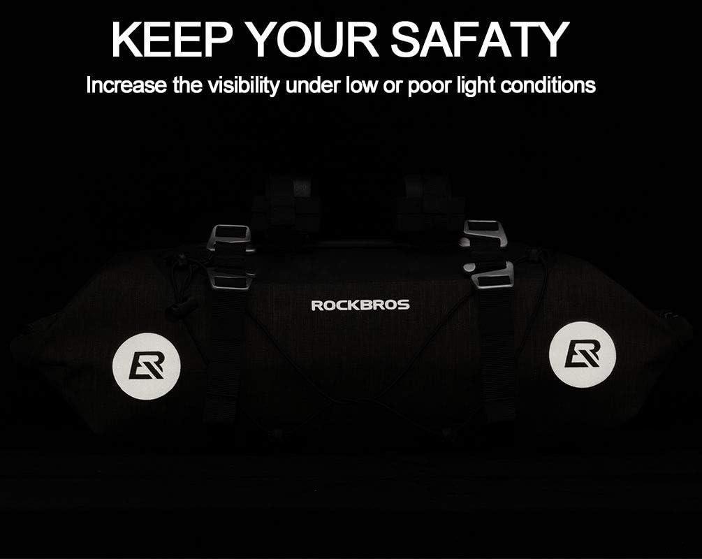 imageROCKBROS Bikepacking Bike Handlebar Bag 7L14L Waterproof Large Dry Pack Bicycle Front Bag Roll for MTB Mountain Road Dropbar Bikes Bar