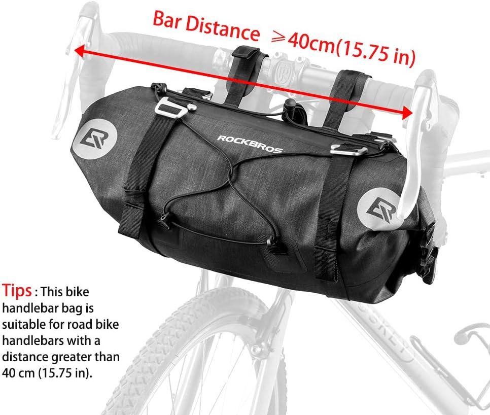 imageROCKBROS Bikepacking Bike Handlebar Bag 7L14L Waterproof Large Dry Pack Bicycle Front Bag Roll for MTB Mountain Road Dropbar Bikes Bar