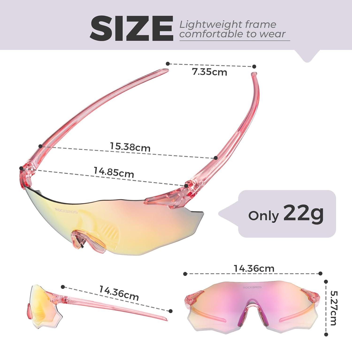 imageROCKBROS Cycling Glasses Outdoor Frameless Photochromic Sports Running Windproof Glasses Bicycle Equipment Men and WomenBright WhiteLight Silver