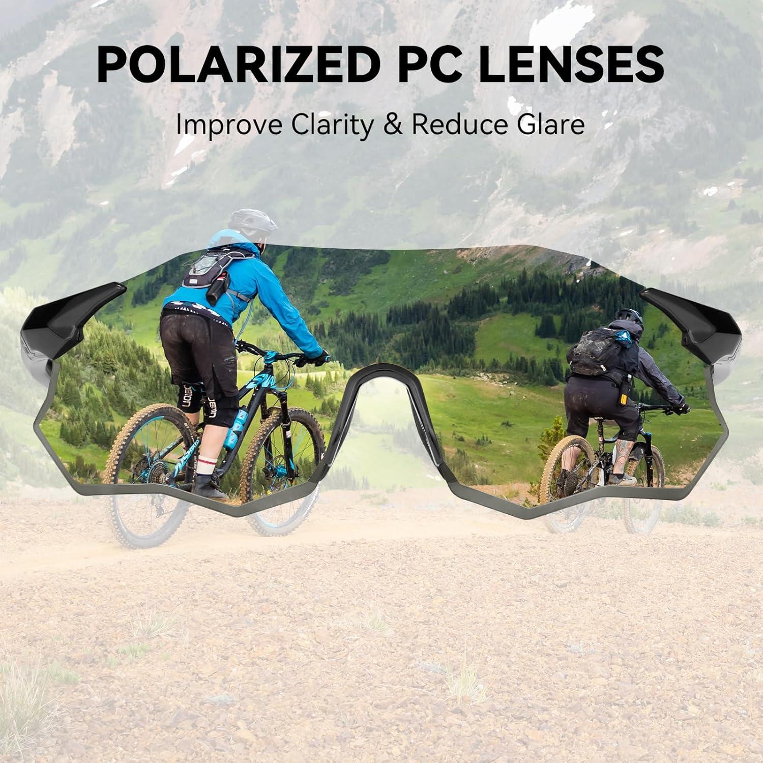 imageROCKBROS Cycling Glasses Outdoor Frameless Polarized Sports Running Windproof Glasses Bicycle Equipment Men and WomenBright BlackGold