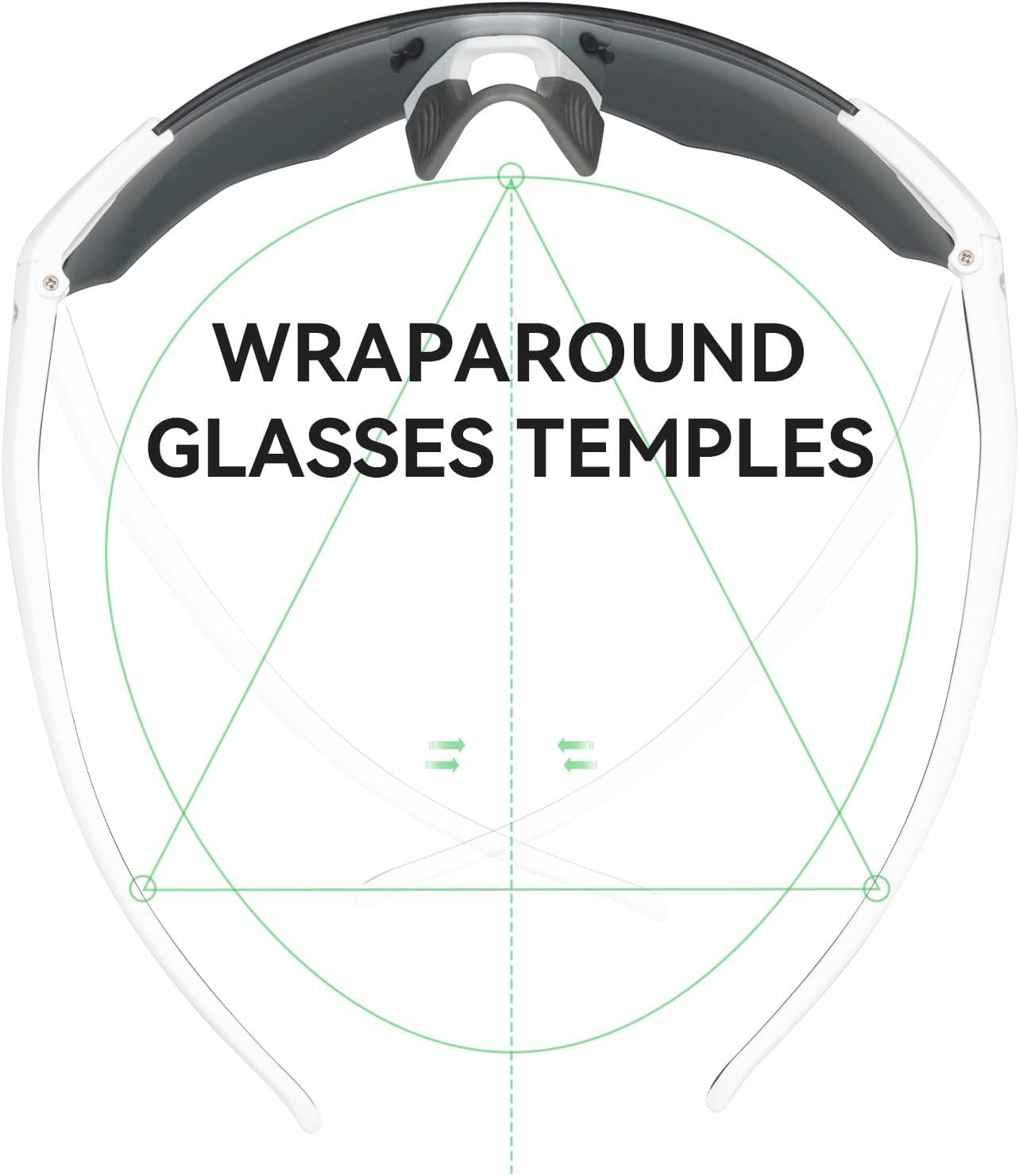 imageROCKBROS Cycling Glasses Outdoor Frameless Polarized Sports Running Windproof Glasses Bicycle Equipment Men and WomenBright WhitePurple