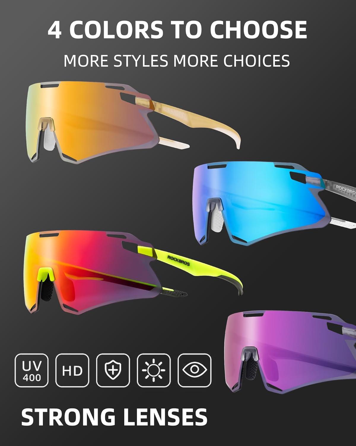 imageROCKBROS Cycling Glasses for Men UV Protection Bike Sunglasses for Sports Running MTBBlue