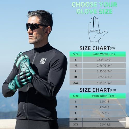 imageROCKBROS Cycling Gloves for Men Women Thermal Bike Gloves Windproof AntiSlip Full Finger Mountain Bike GlovesSmall