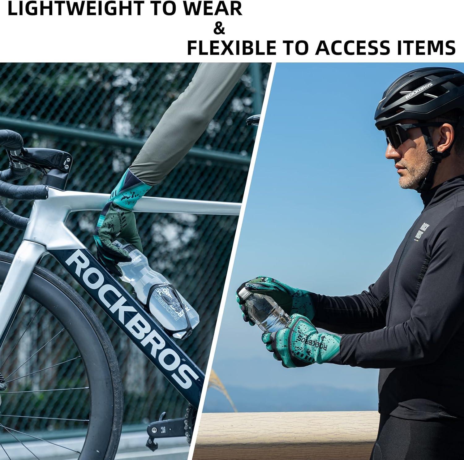 imageROCKBROS Cycling Gloves for Men Women Thermal Bike Gloves Windproof AntiSlip Full Finger Mountain Bike GlovesXLarge