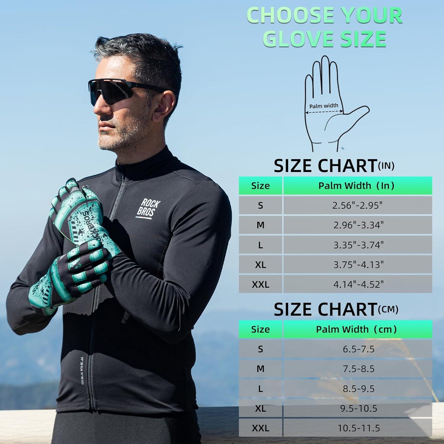 imageROCKBROS Cycling Gloves for Men Women Thermal Bike Gloves Windproof AntiSlip Full Finger Mountain Bike GlovesXLarge