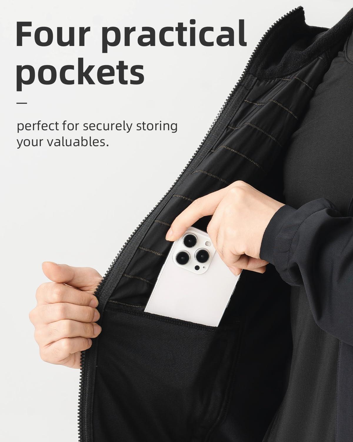 imageROCKBROS Cycling Jackets for Men Winter Bike Jackets Windproof Thermal Jacket for Men Cold Weather Cycling Running Hiking