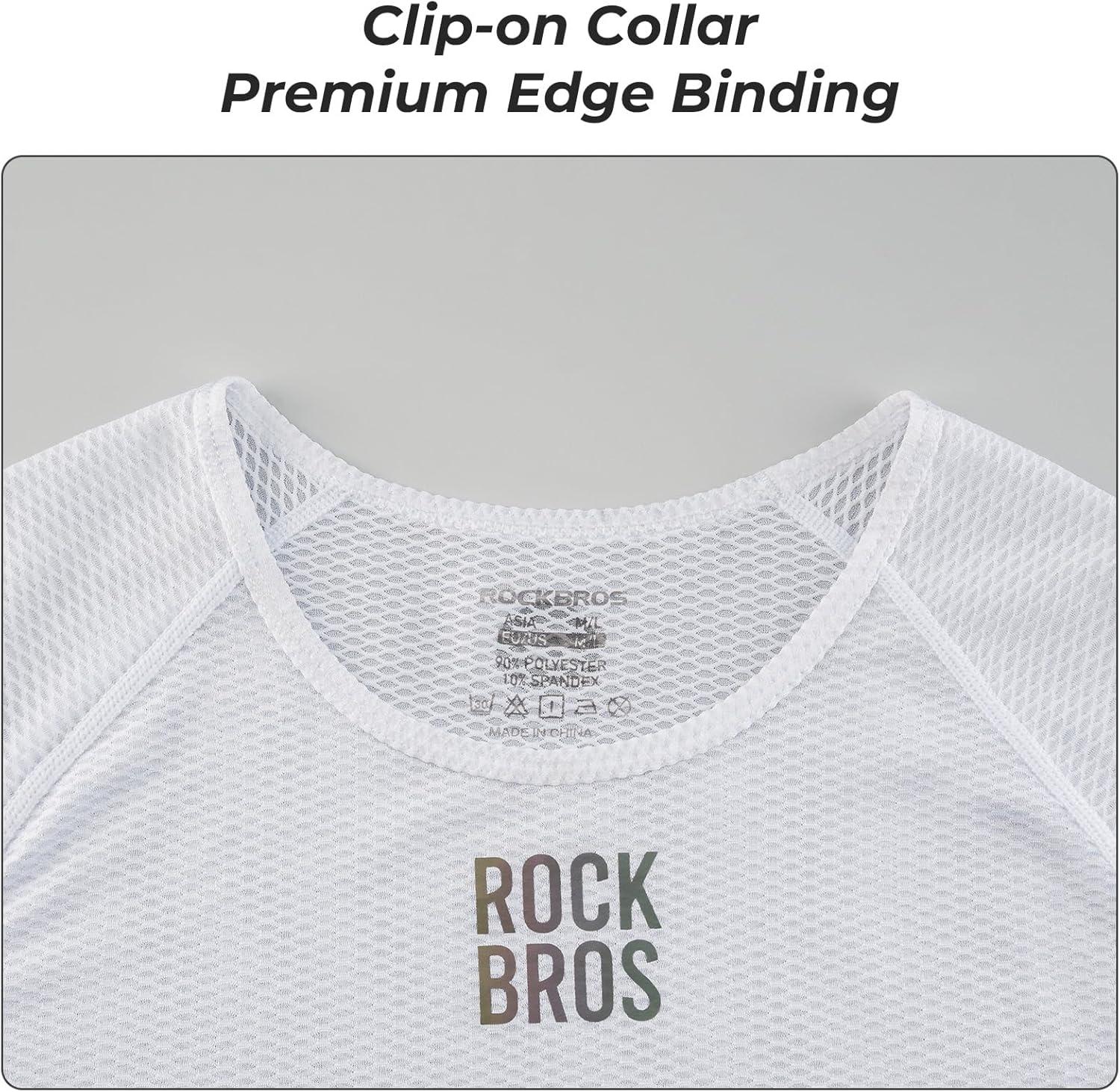 imageROCKBROS Cycling Jersey Long Sleeve Bike Jersey for Men Quick Dry Seamless Bike Shirt Underlayer Bicycle Clothing