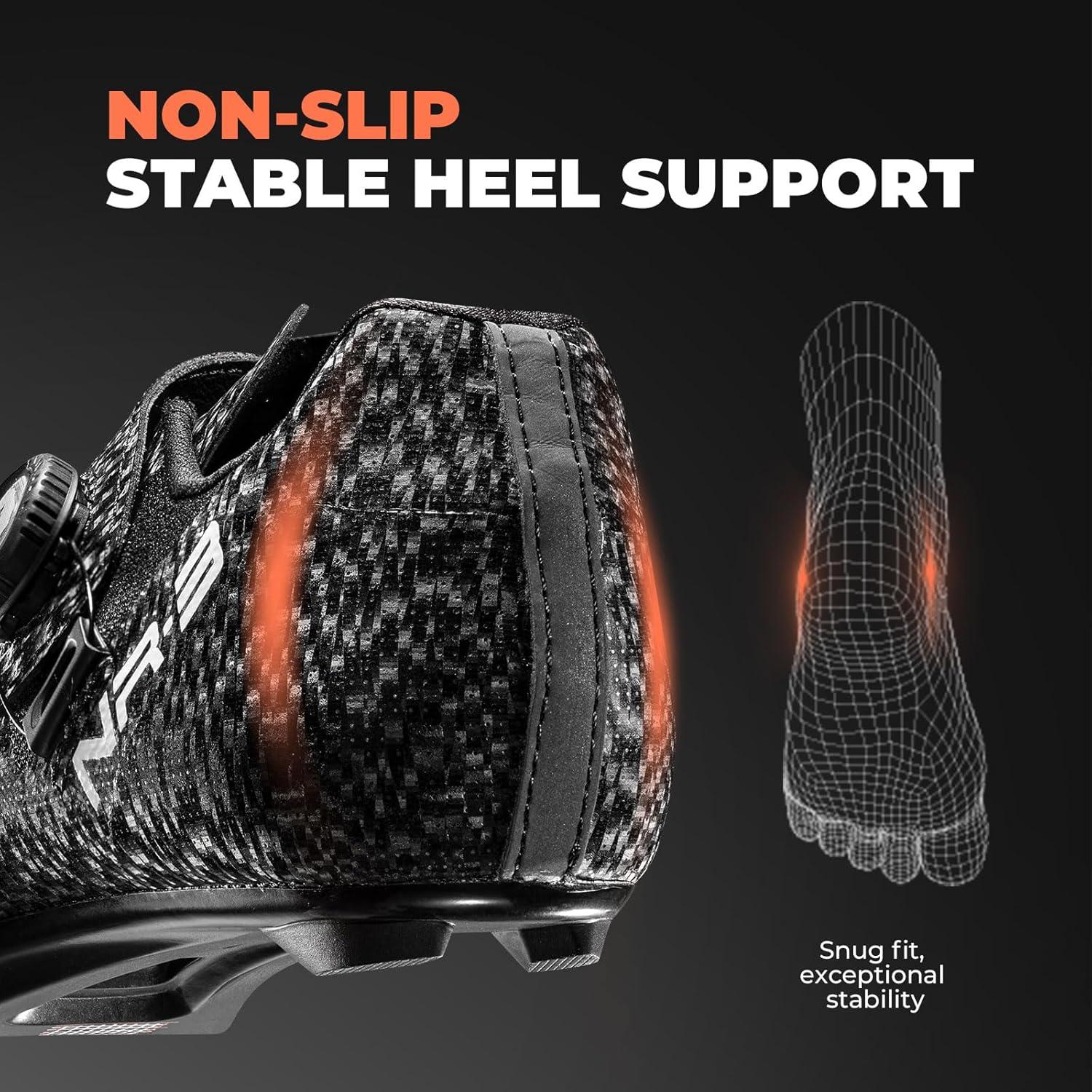 imageROCKBROS Cycling Shoes NR3 with 2 Knob Lock Professional for Men Breathable amp Stable Road Bike ShoesBlackcarbon Fiber Sole