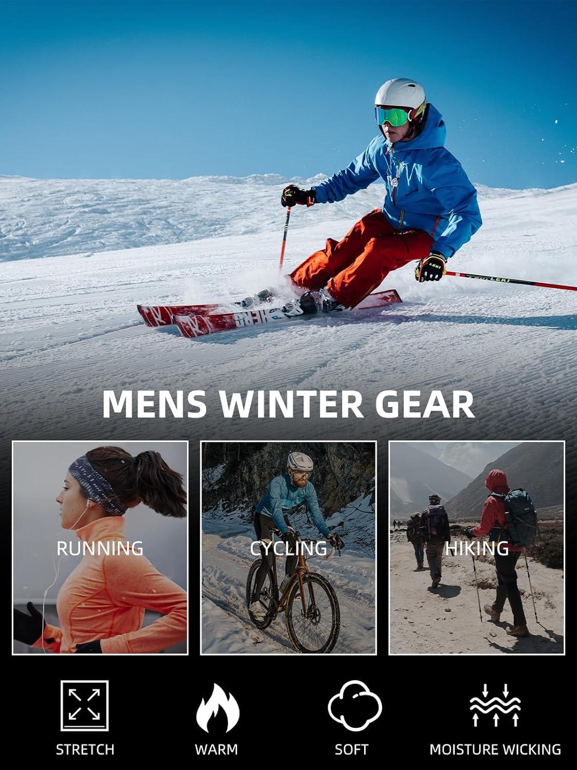 imageROCKBROS Cycling Thermal Long Sleeve Shirts Men Wicking Compression Fleece Undershirt Base Layer for Ski Workout