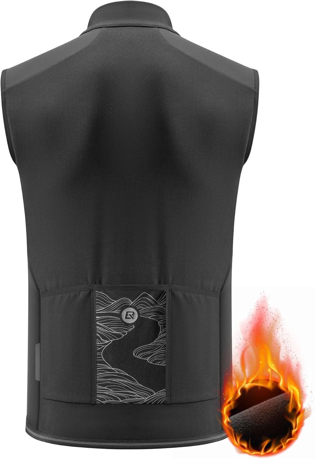 imageROCKBROS Cycling Vest for Men Women Windproof Sleeveless Thermal Bike Vest Lightweight Shell Stretch Jacket for Running