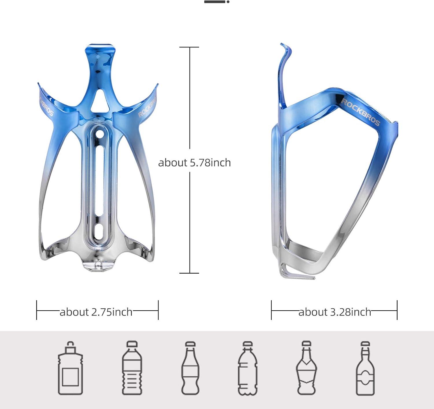 imageROCKBROS Durable Aluminum Water Bottle Holder Bike Bottle Holder with Electroplating amp Integrated Molding Lightweight for Bicycle MTB RoadMountain Bikesbluegrey