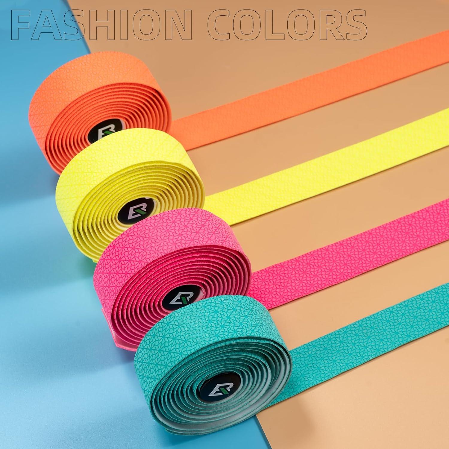 imageROCKBROS EVA Bike Handlebar Tape for Road Bike Comfort Bicycle Bar Tape NonSlip Durable Bike Bar Tape Grip 2 PcsPinkGreen
