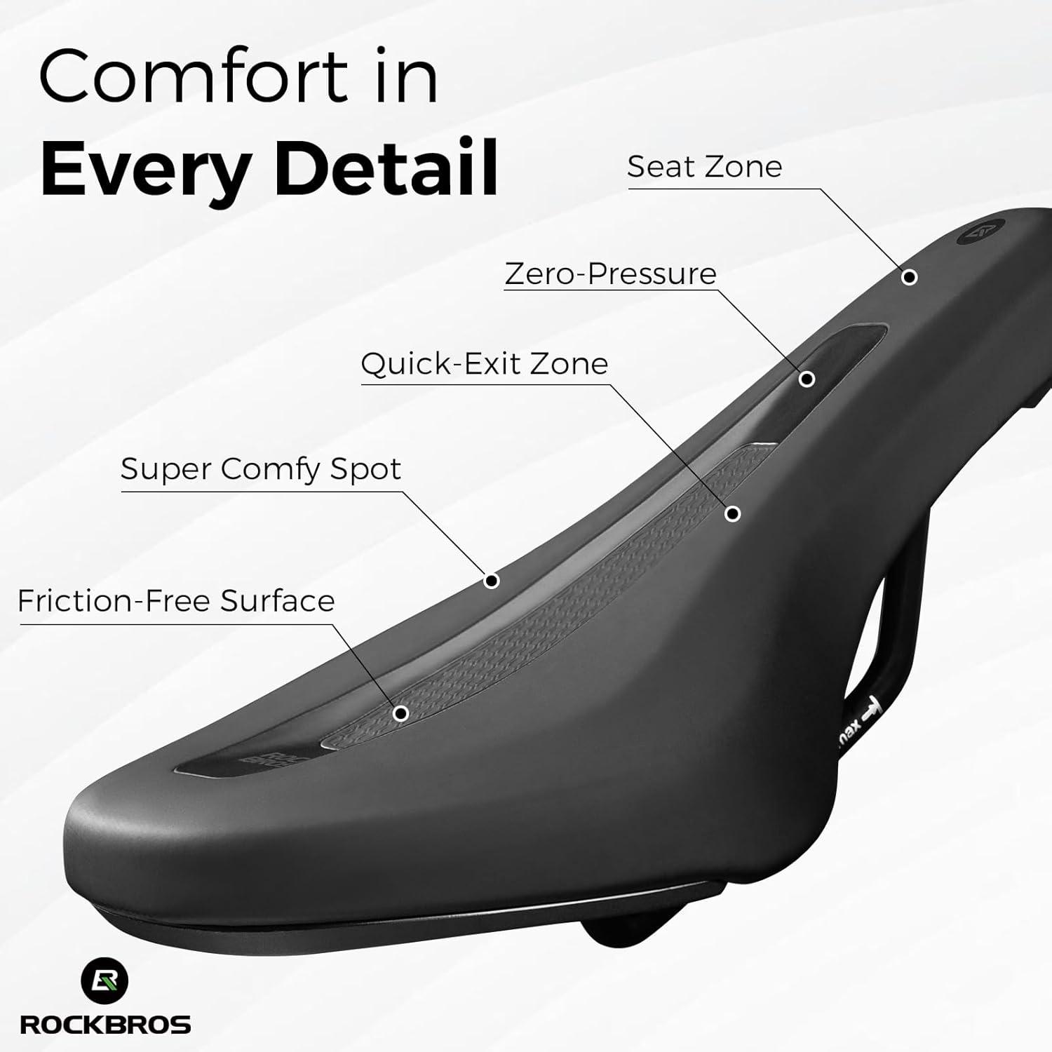 imageROCKBROS Kids Bike Saddle Youth Replacement Bike Seat BMX Bicycle Seat with Ergonomic Design 3 Zone Concept Waterproof Enhance Young Little Riders Gifts for BMX MTB amp Road 16 to 24 No Clamp
