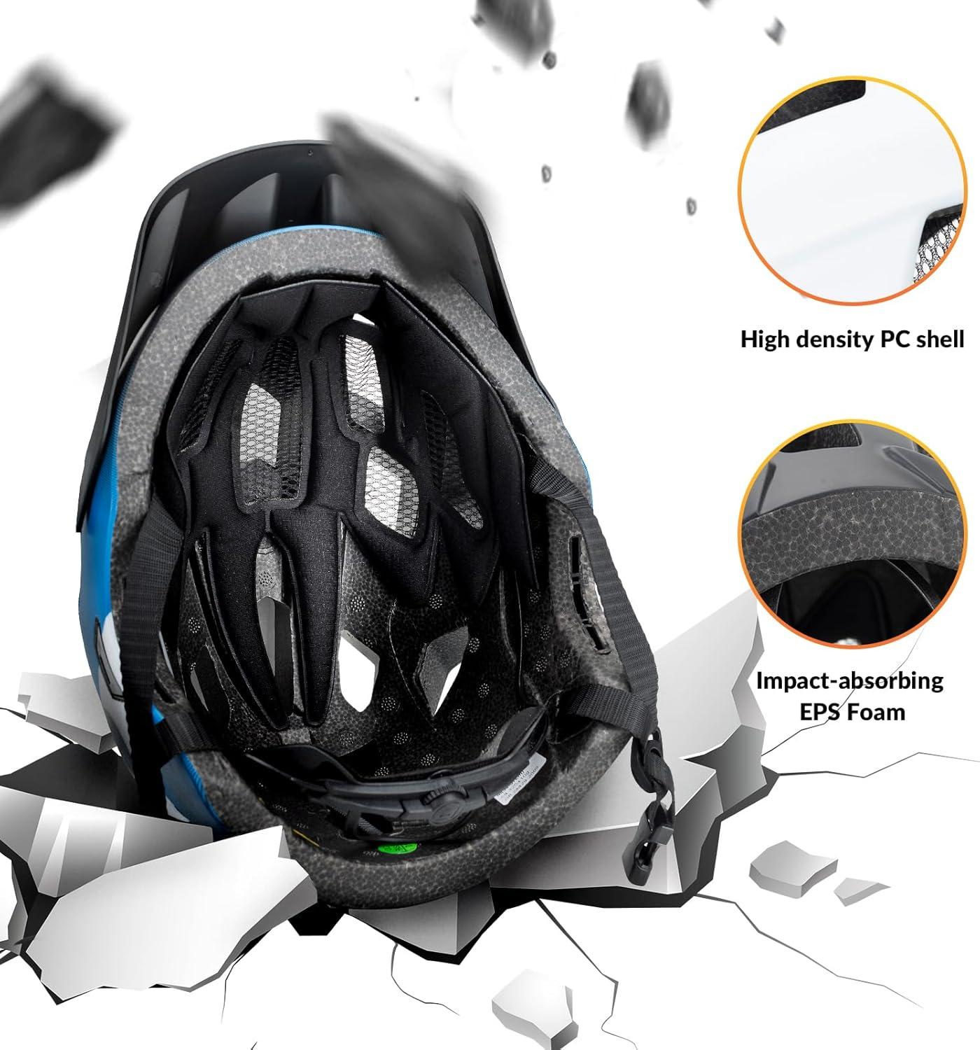 imageROCKBROS Kids Full Face Helmet Kids Bike Helmets Lightweight Toddler Mountain Bike Helmet Detachable for MTB BMX Skating Cycling Scooter Safety Bicycle Helmets for Youth Child Boys Girls Ages 316Green Silver Black