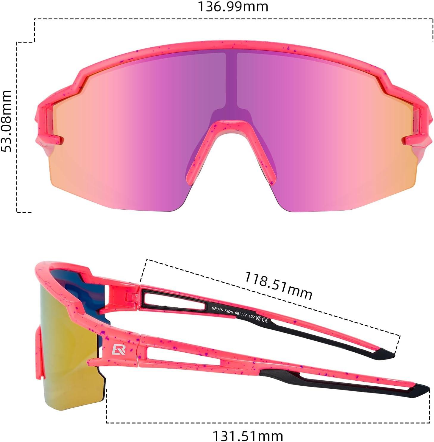 imageROCKBROS Kids Sunglasses Polarized Youth Baseball Sunglasses Cycling Glasses UV400 Sports Glasses for Boys Girls Age 814Pink