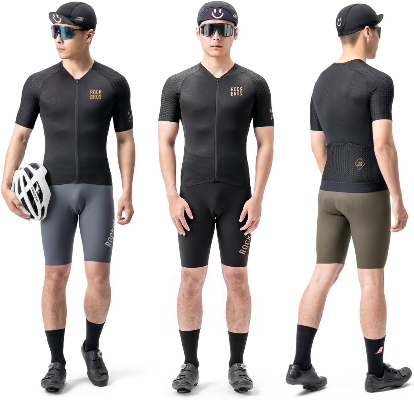 imageROCKBROS Mens Bike Shorts with Padded Cycling Road Biking Riding Breathable Shorts Tight for MenTaupe Gray
