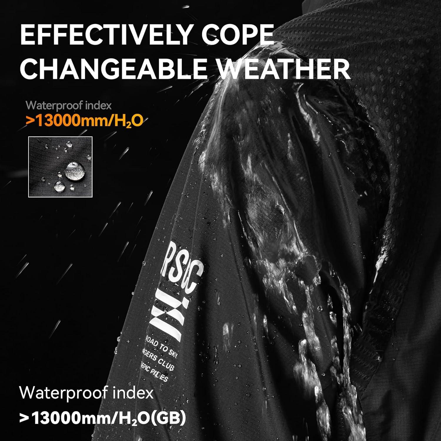 imageROCKBROS Mens Cycling Rain Jacket Waterproof Running Bike Windbreaker Lightweight Jacket for Outdoor Sports