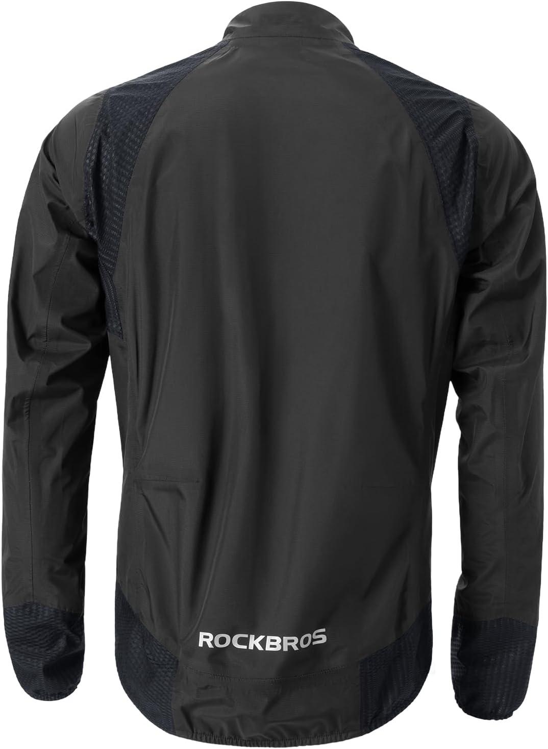 imageROCKBROS Mens Cycling Rain Jacket Waterproof Running Bike Windbreaker Lightweight Jacket for Outdoor Sports