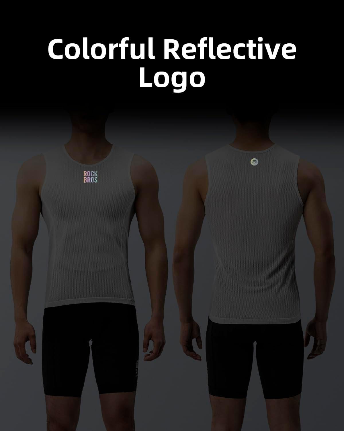 imageROCKBROS Mens Sleeveless Cycling Undershirt Quick Dry Breathable Bicycle JerseysWhite1
