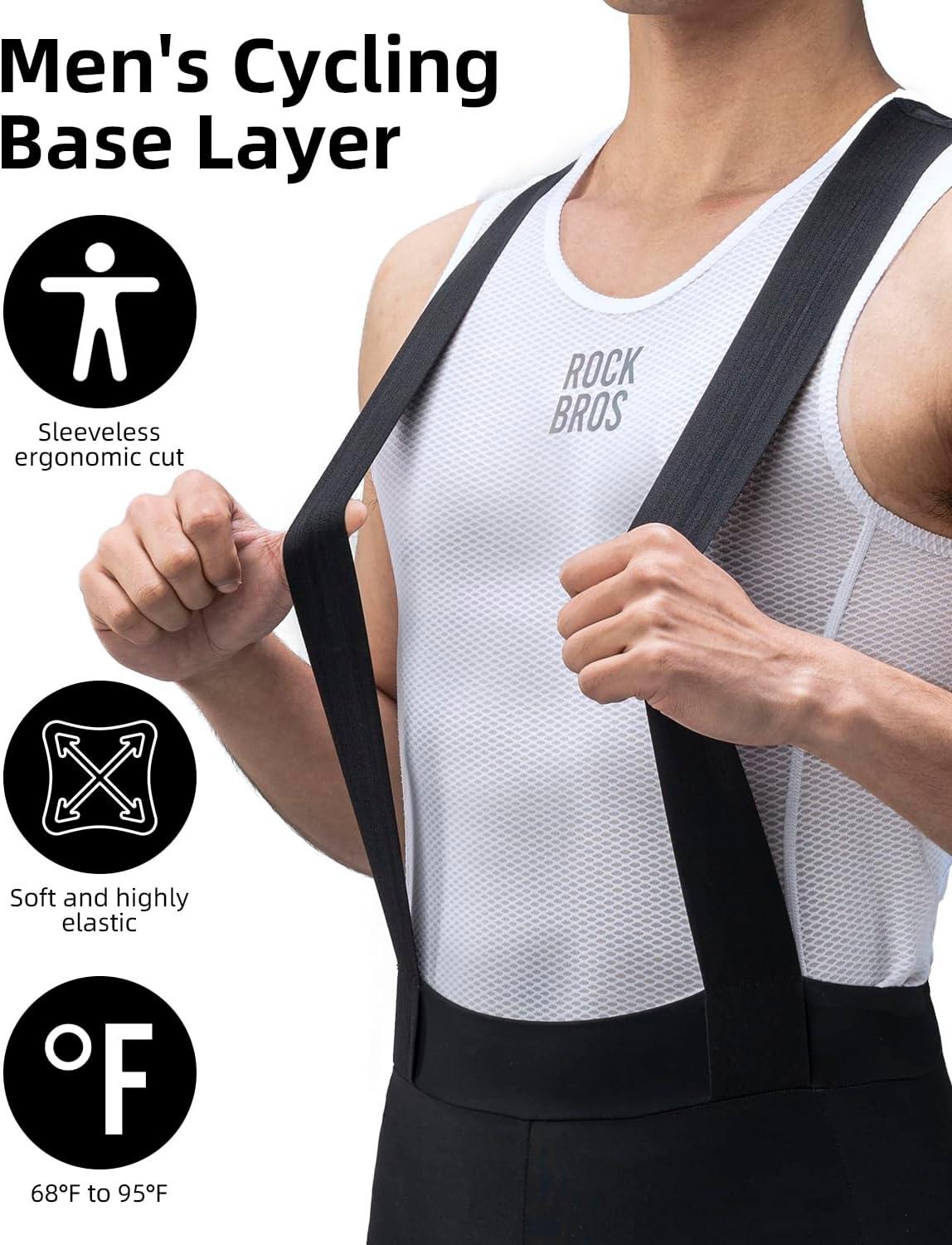 imageROCKBROS Mens Sleeveless Cycling Undershirt Quick Dry Breathable Bicycle JerseysWhite1