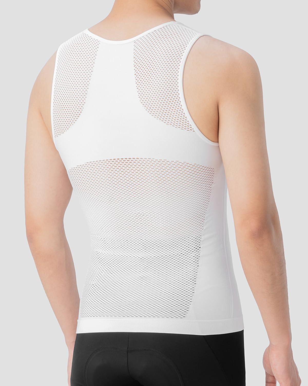 imageROCKBROS Mens Sleeveless Cycling Undershirt Quick Dry Breathable Bicycle JerseysWhite2
