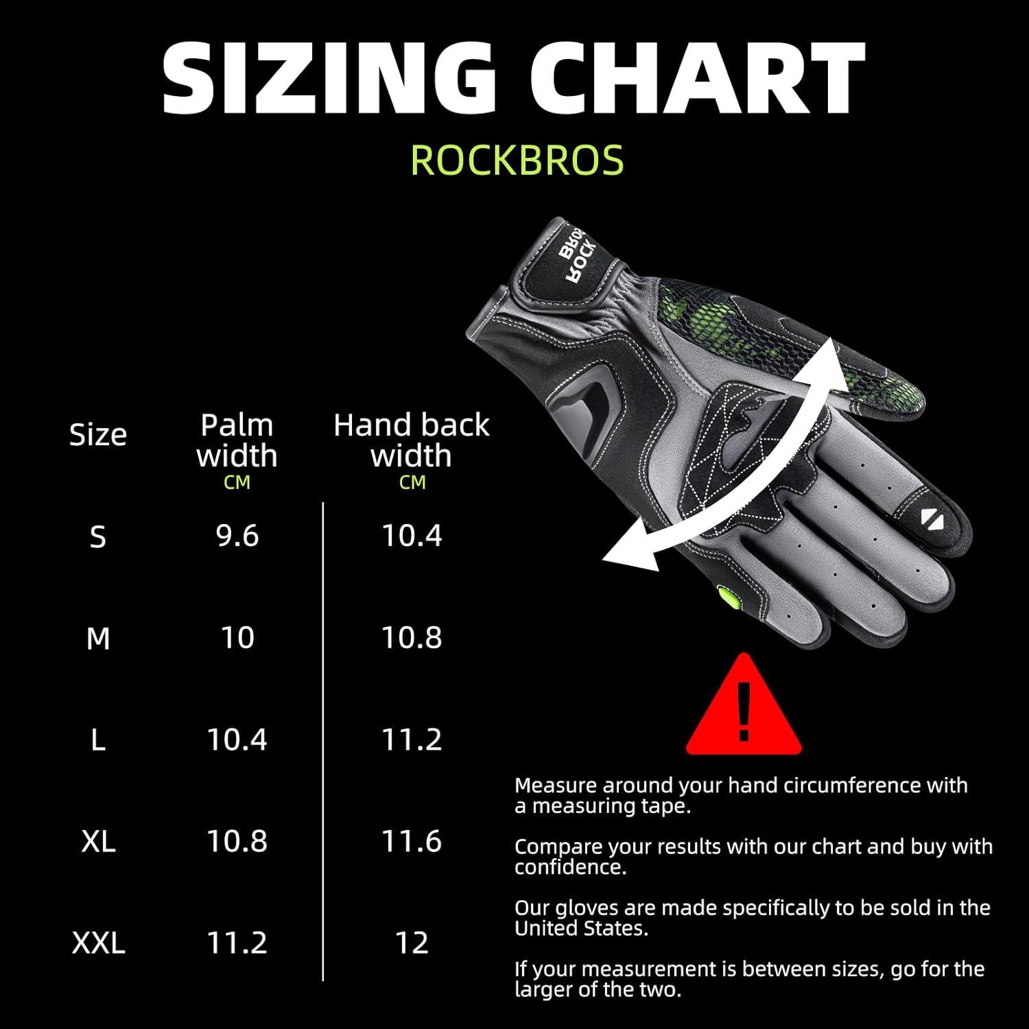 imageROCKBROS Motorcycle amp Mountain Bike for Men Women Green Carbon Fiber Knuckle Protection Motorbike PowersportsTouchscreen MTB Gloves for Dirt Bike Climbing RacingSkiingWorkLarge