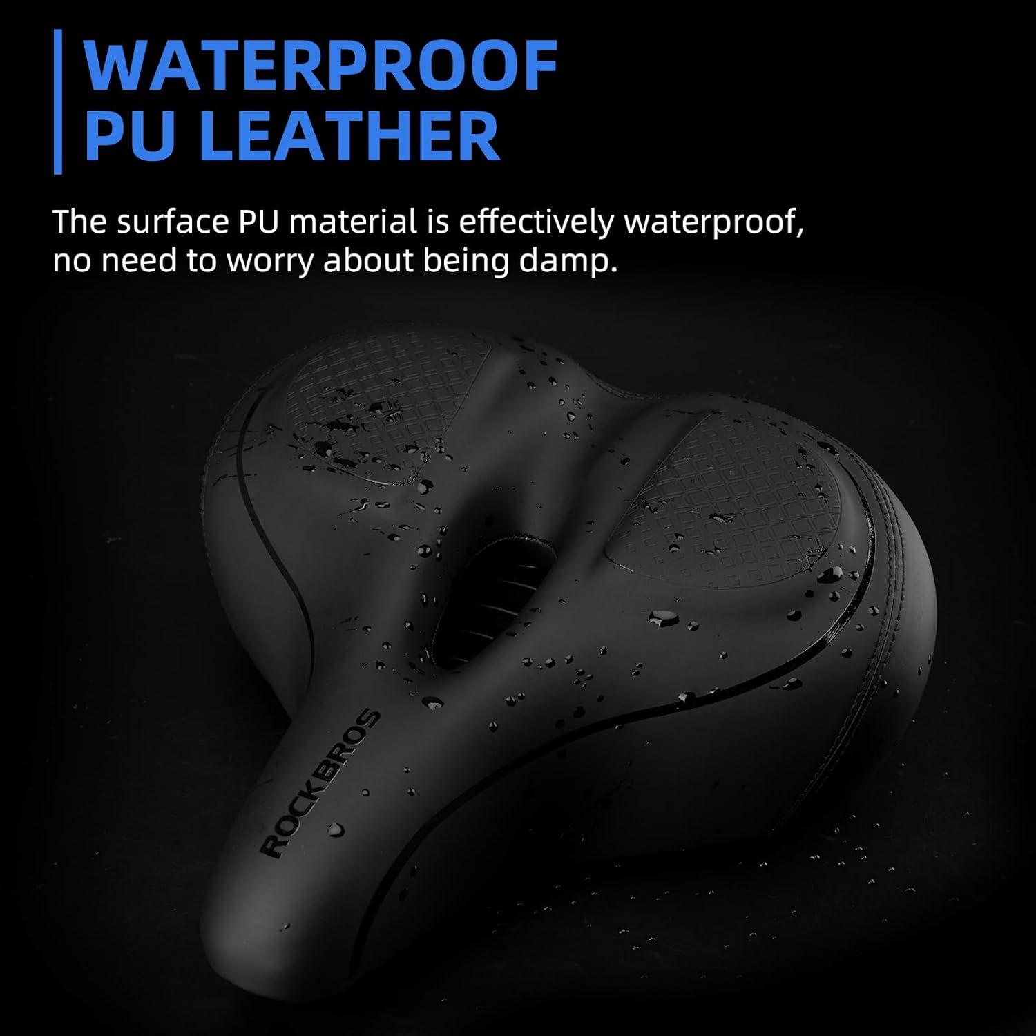 imageROCKBROS Oversized Bike Seat for Peloton Bike Seat Replacement Wide Comfortable Bike Seat Cushion Exercise Bike Seat
