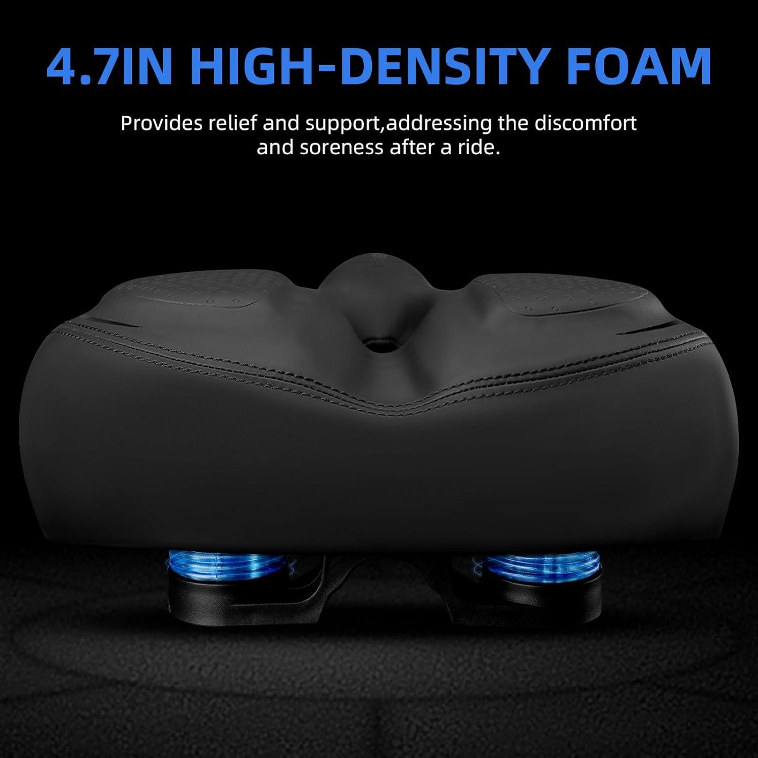 imageROCKBROS Oversized Bike Seat for Peloton Bike Seat Replacement Wide Comfortable Bike Seat Cushion Exercise Bike Seat