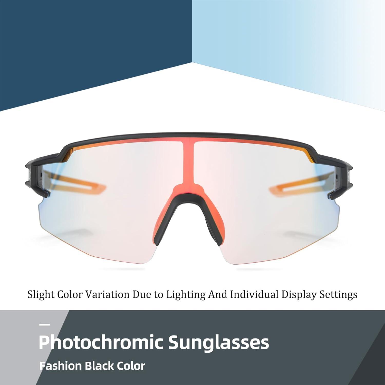imageROCKBROS Photochromic Sports Sunglasses for Men Women Cycling UV ProtectionGrey