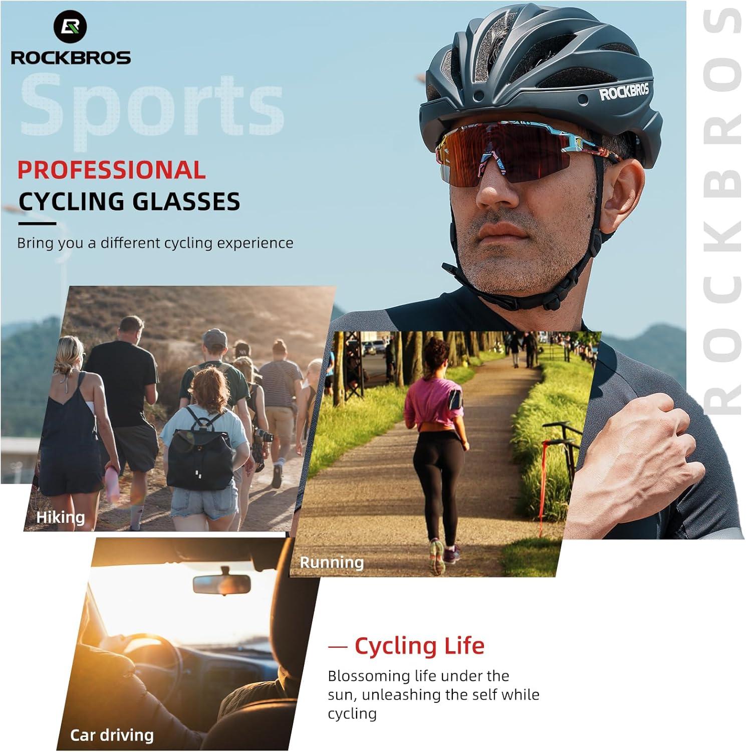 imageROCKBROS Photochromic Sports Sunglasses for Men Women Cycling UV ProtectionMulticolor