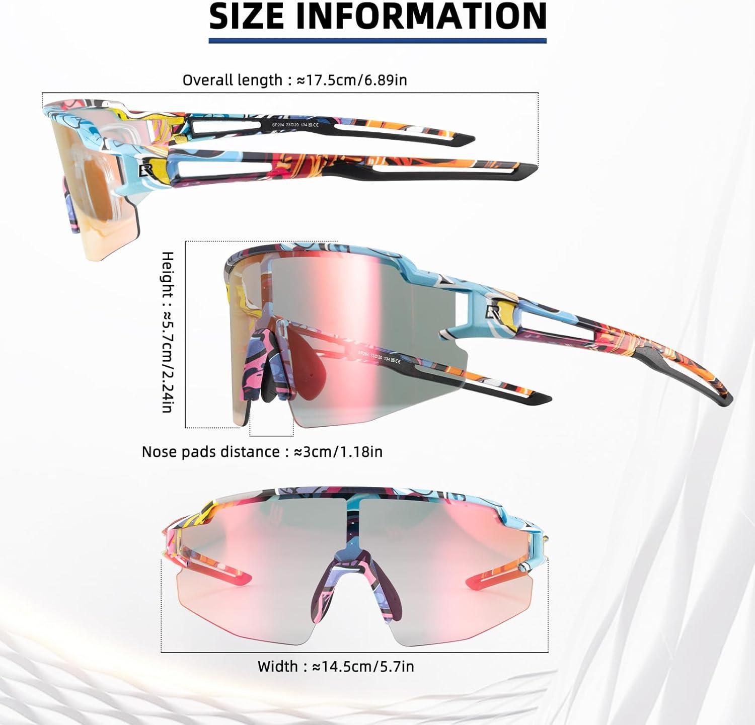 imageROCKBROS Photochromic Sports Sunglasses for Men Women Cycling UV ProtectionMulticolor