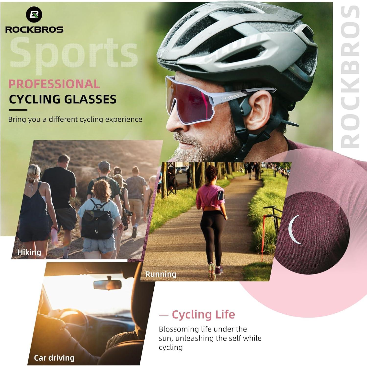imageROCKBROS Photochromic Sunglasses UV Protection for Women Men Cycling Sunglasses