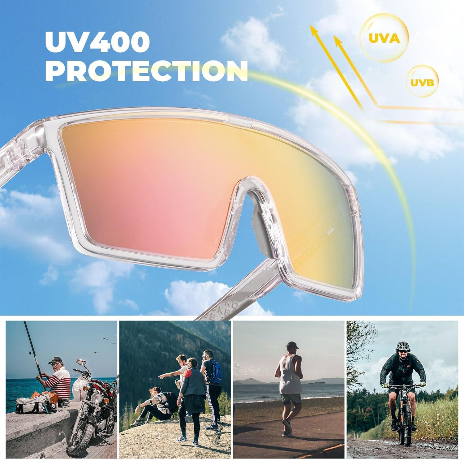imageROCKBROS PhotochromicPolarized Cycling Glasses UV400 Bike Glasses Lightweight Biking Sunglasses for Outdoor SportsBright Clearpolarized Version
