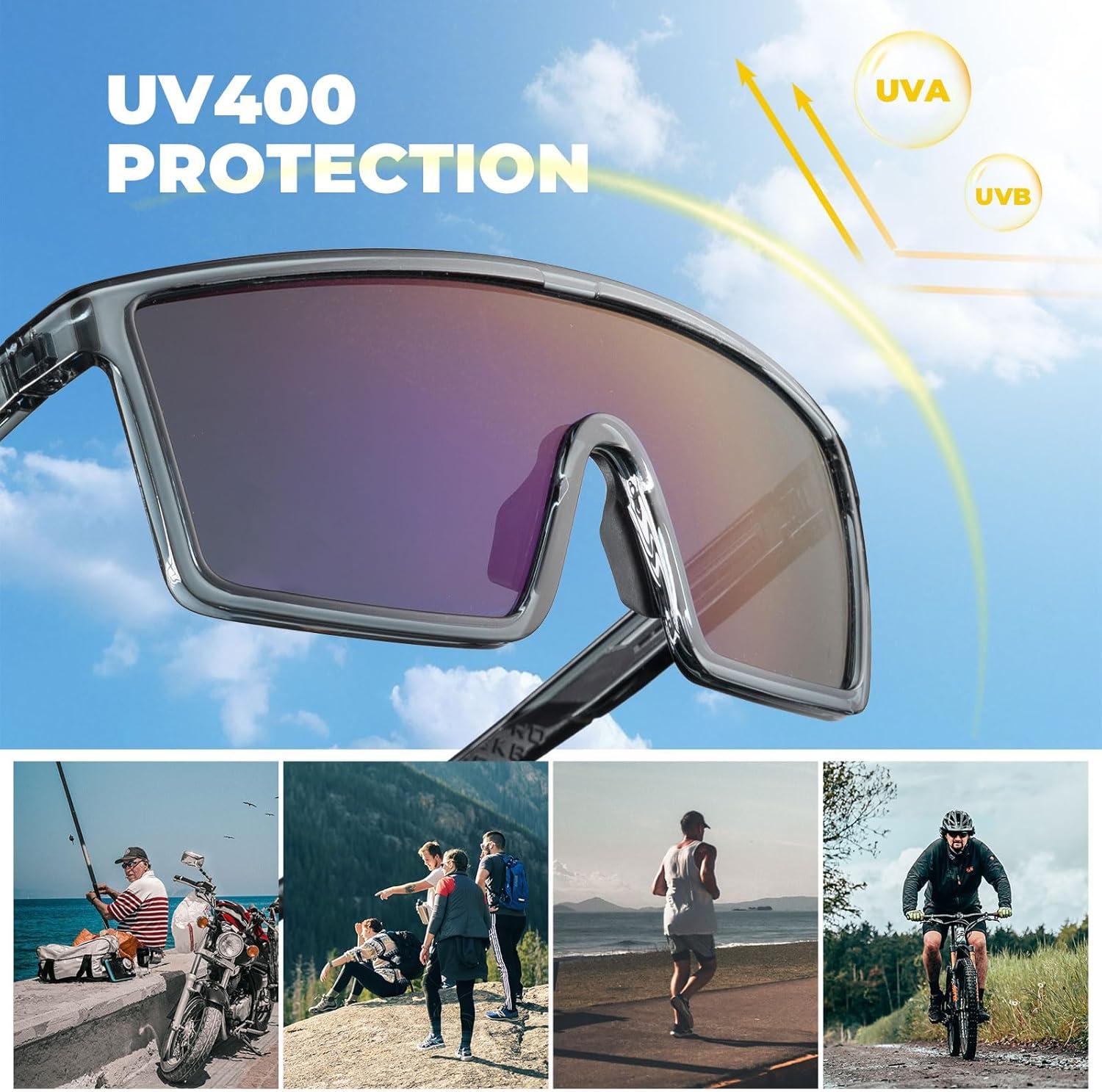 imageROCKBROS PhotochromicPolarized Cycling Glasses UV400 Bike Glasses Lightweight Biking Sunglasses for Outdoor SportsBright Dark Graypolarized Version