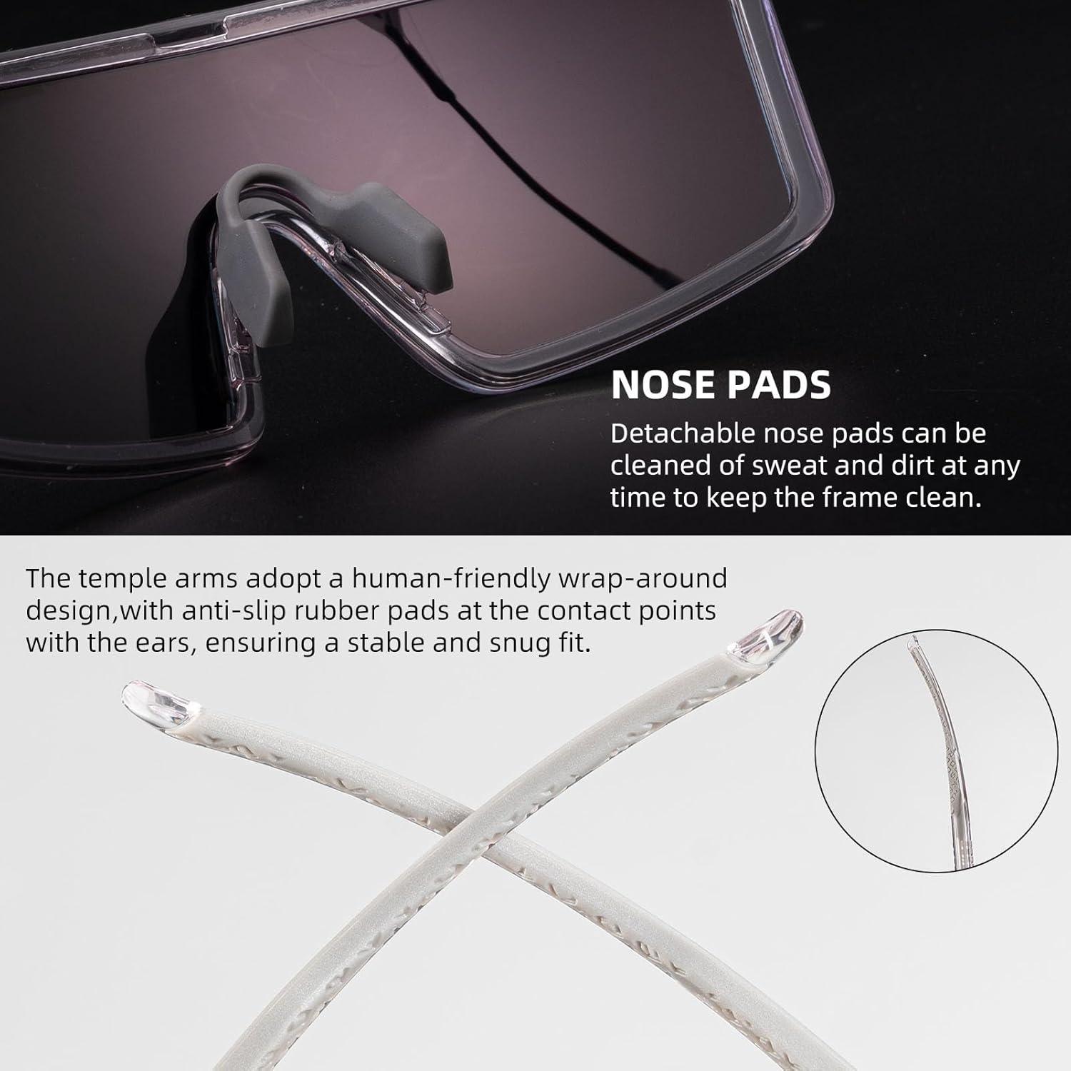 imageROCKBROS PhotochromicPolarized Cycling Glasses UV400 Bike Glasses Lightweight Biking Sunglasses for Outdoor SportsBright Dark Graypolarized Version