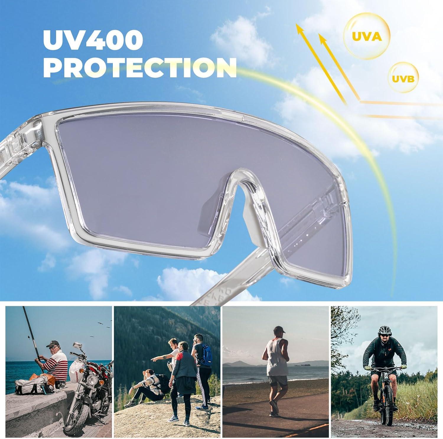 imageROCKBROS PhotochromicPolarized Cycling Glasses UV400 Bike Glasses Lightweight Biking Sunglasses for Outdoor SportsTransparentphotochromic Version