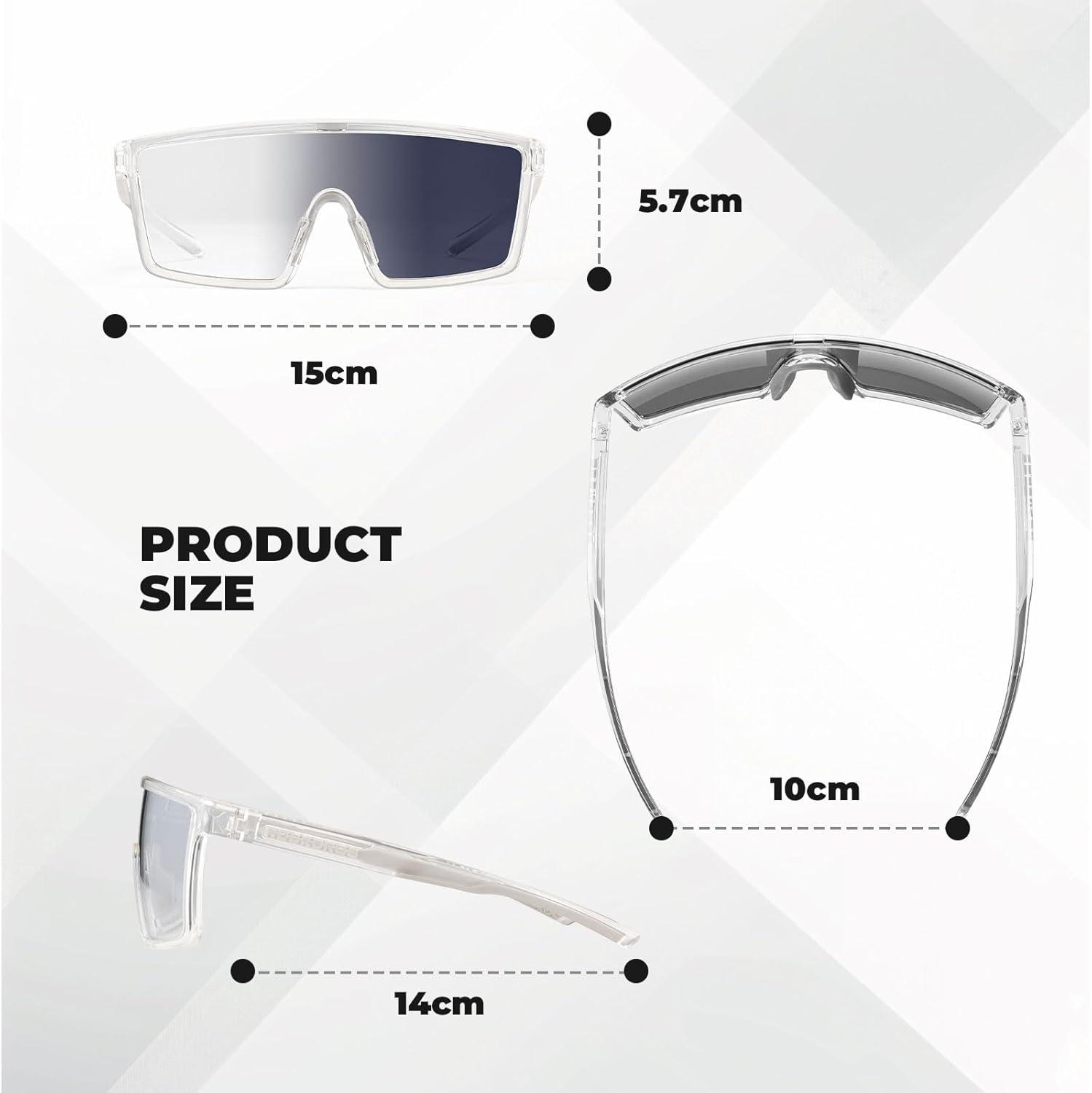 imageROCKBROS PhotochromicPolarized Cycling Glasses UV400 Bike Glasses Lightweight Biking Sunglasses for Outdoor SportsTransparentphotochromic Version