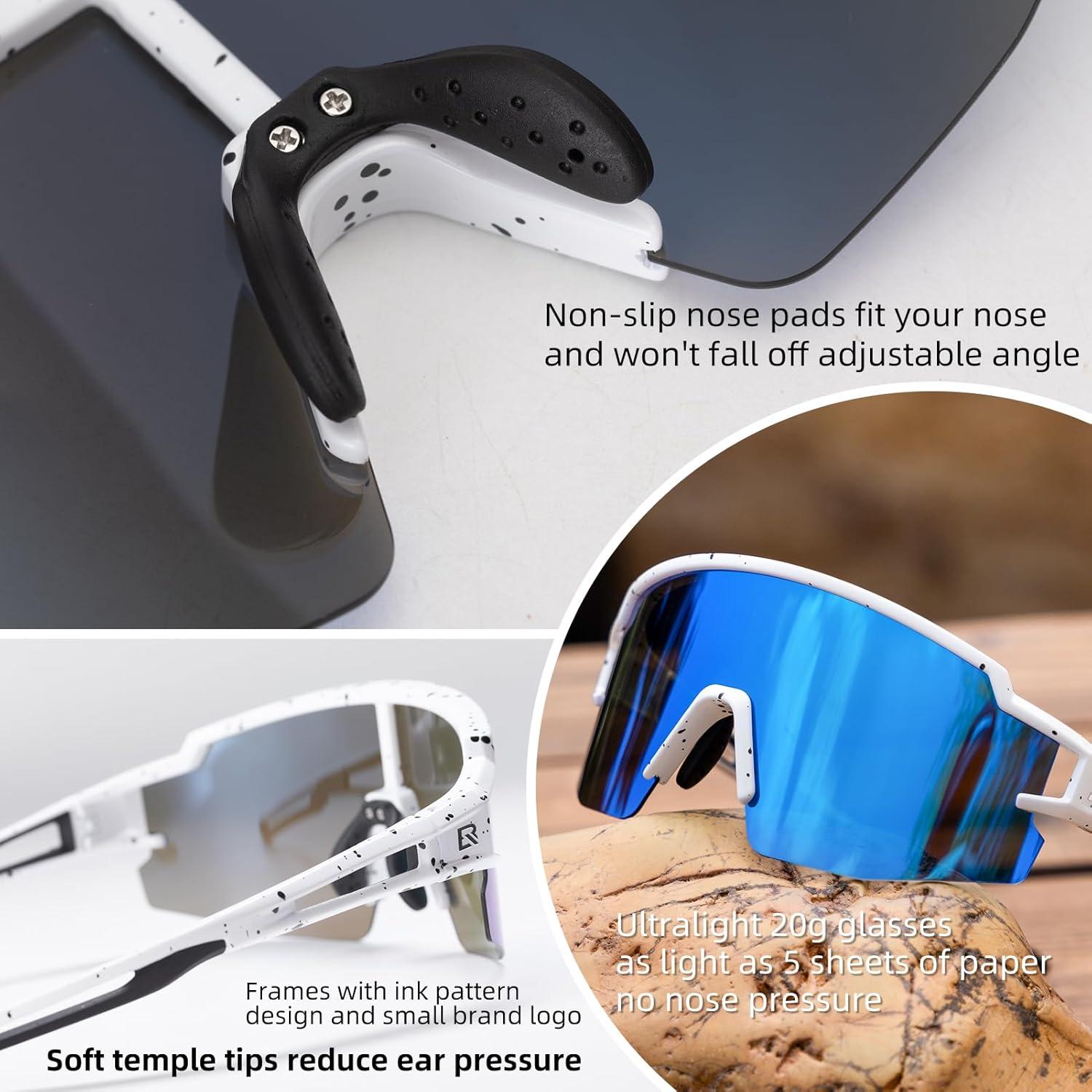 imageROCKBROS Polarized Kids Cycling Glasses Youth Kids Baseball Sunglasses UV400 Protection Goggles Girls BoysTransparent Temple Tips
