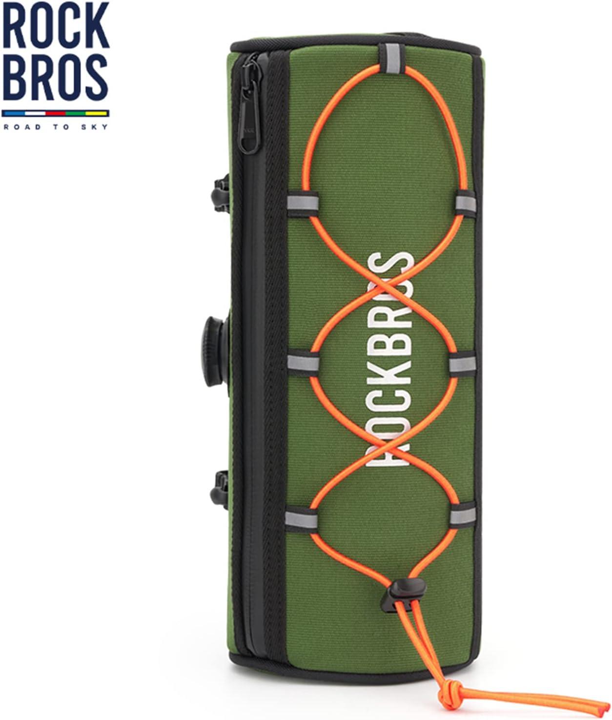 imageROCKBROS ROAD TO SKY Bike Handlebar Bag Bicycle Front Bag Bag Storage Bag Lightweight amp Sturdy Bicycle Handlebar bag for Road Mountain Bike 2LBlackGreen
