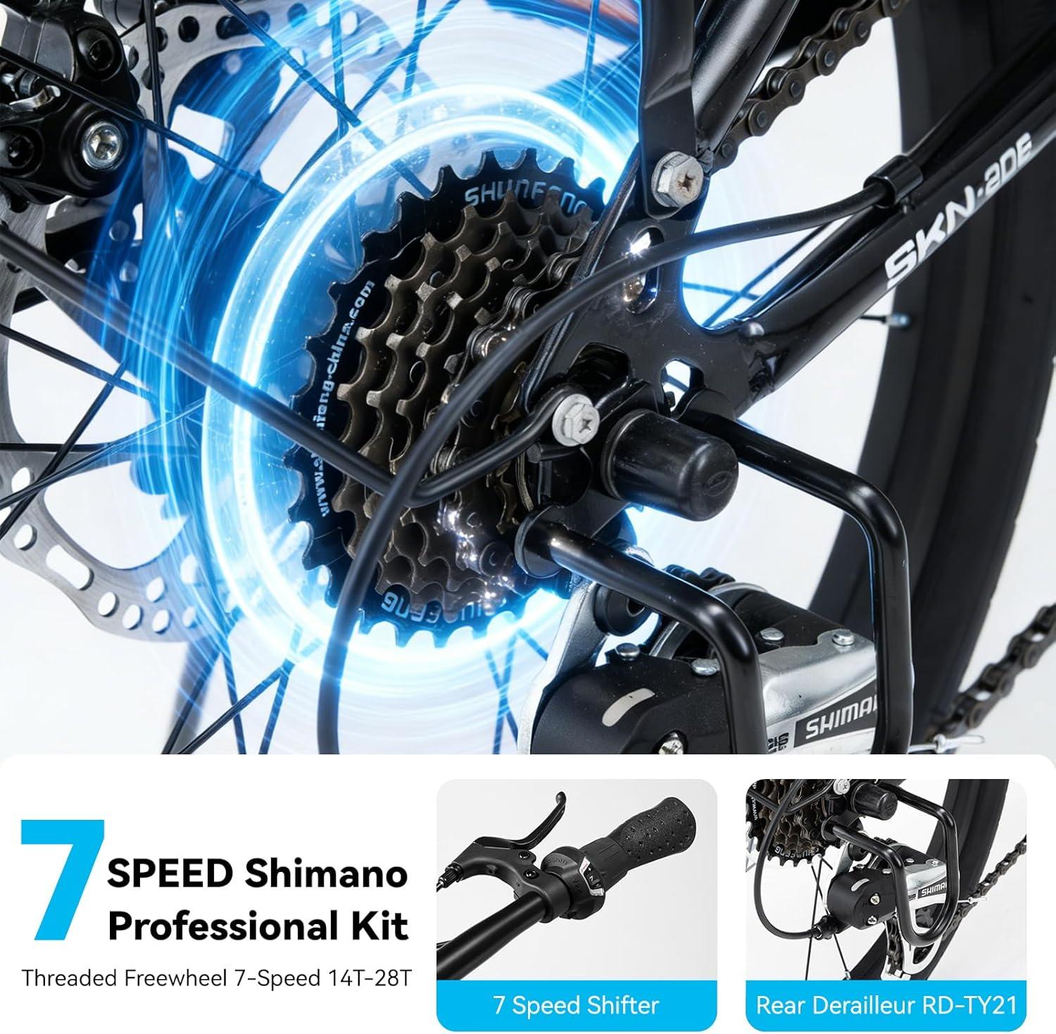 imageROCKBROS SNK 20Inch Folding Bike 366 lb Portable Lightweight HighCarbon Steel Electrophoretic Frame Shimano 7SpeedWhite