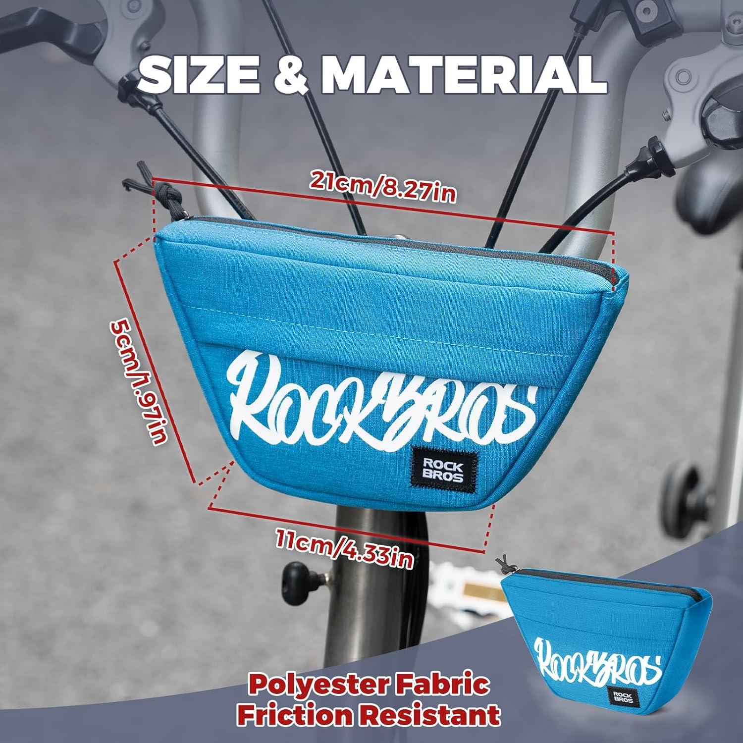 imageROCKBROS Scooter Storage Bag Handlebar Bag for Folding Bike Electric ScootersBlue