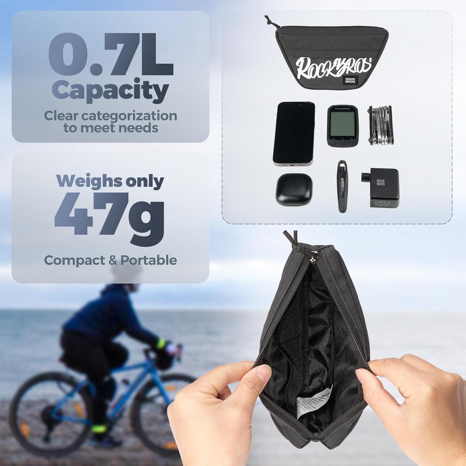 imageROCKBROS Scooter Storage Bag Handlebar Bag for Folding Bike Electric ScootersBlue