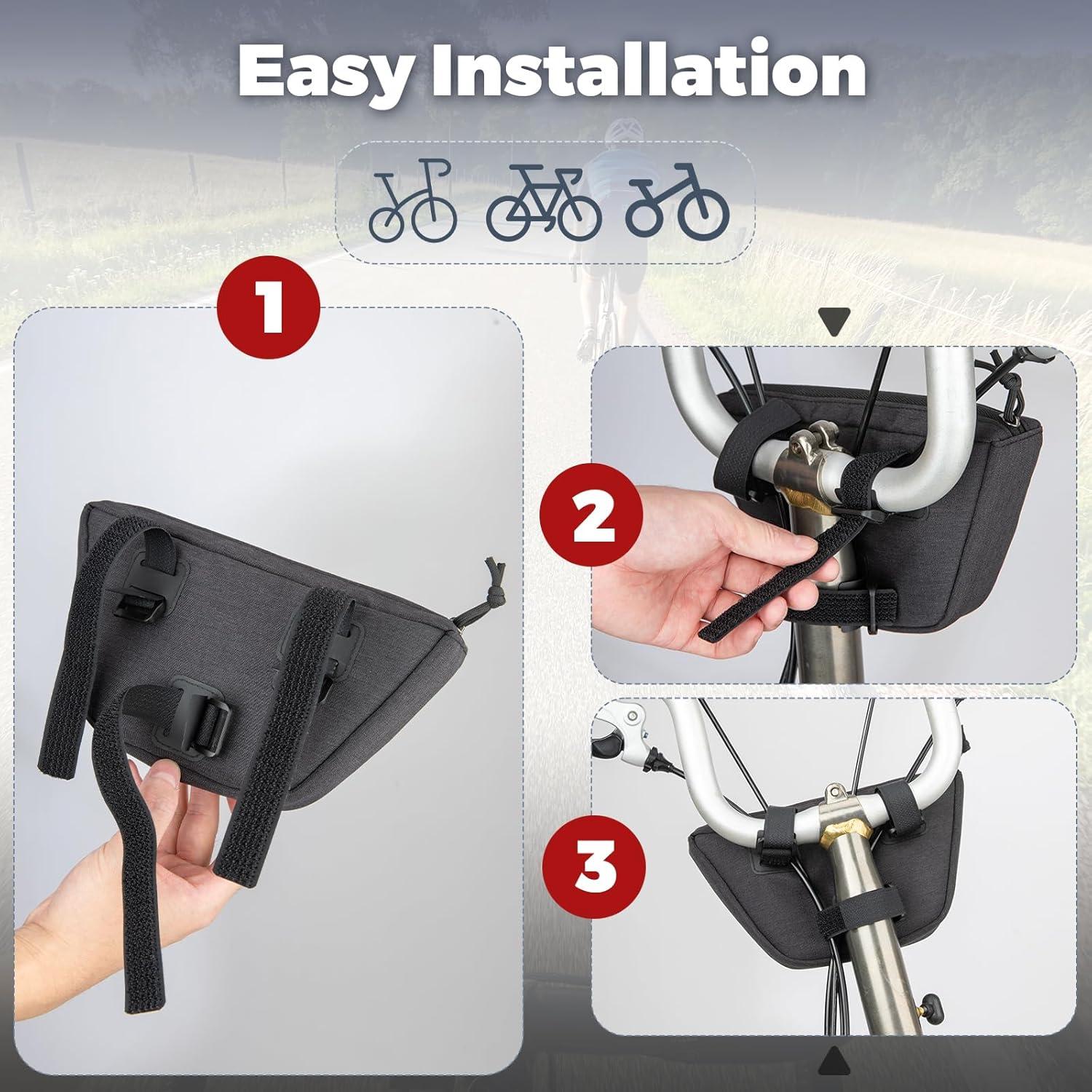 imageROCKBROS Scooter Storage Bag Handlebar Bag for Folding Bike Electric ScootersRed