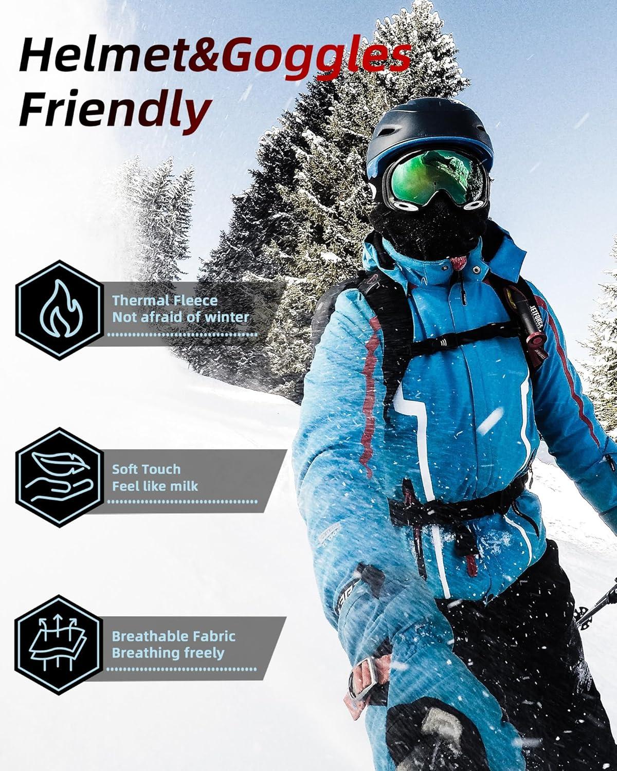 imageROCKBROS Ski Mask for Kids Balaclava Windproof Winter Mask for Cold Weather Neck Gaiter for Skiing Snowboarding OutdoorGrey