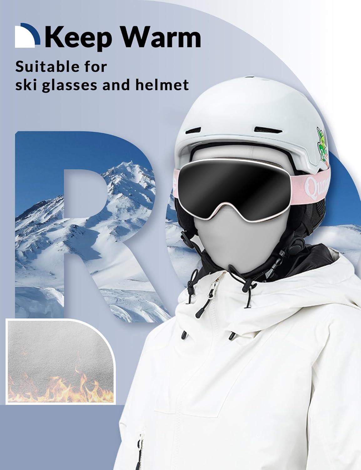 imageROCKBROS Ski Mask for Kids Balaclava Windproof Winter Mask for Cold Weather Neck Gaiter for Skiing Snowboarding OutdoorWhite