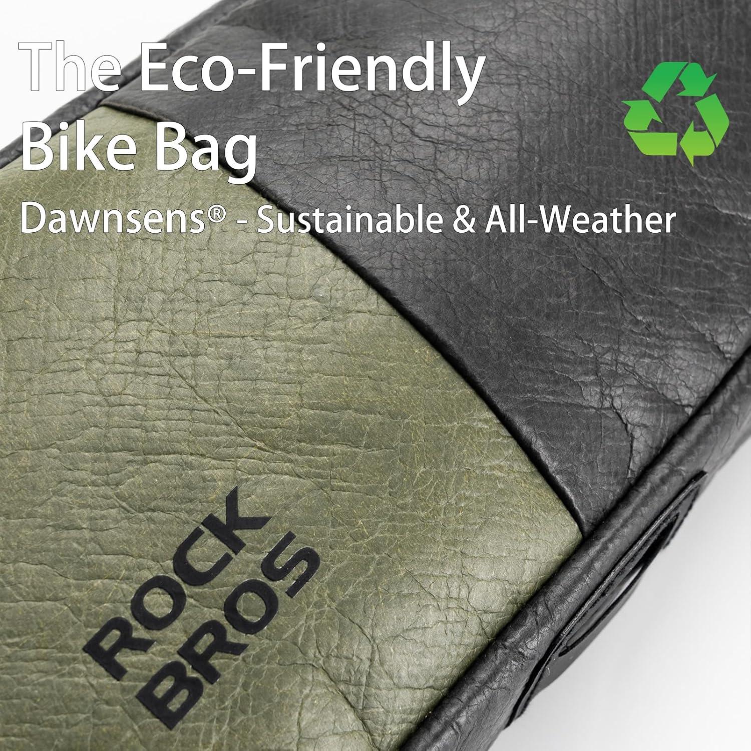 imageROCKBROS Stickers Personality Top Tube Bike Bag Recyclable amp WaterResistant for Splashes Extra Long Bicycle Frame Bag for Mountain Road EBike EcoFriendly Dyson Paper Series