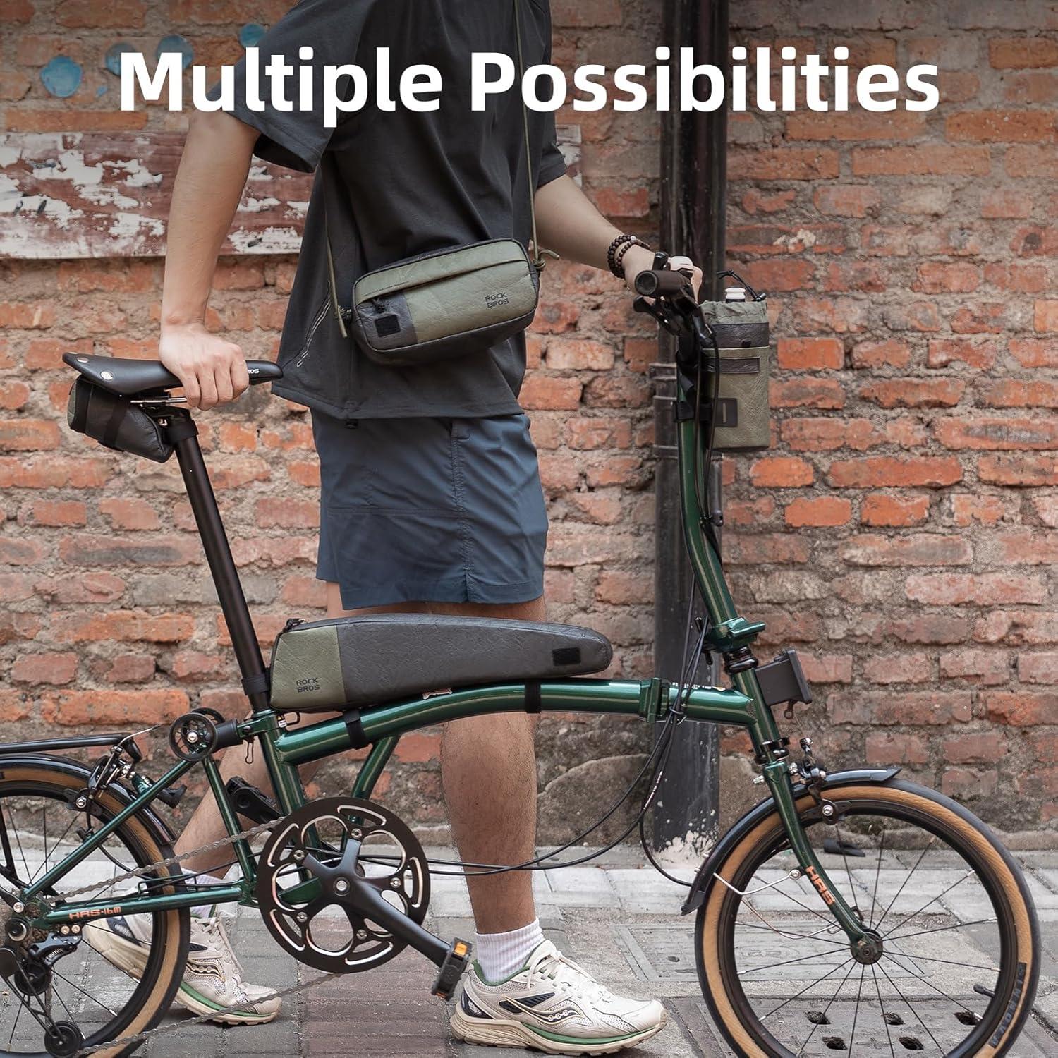 imageROCKBROS Stickers Personality Top Tube Bike Bag Recyclable amp WaterResistant for Splashes Extra Long Bicycle Frame Bag for Mountain Road EBike EcoFriendly Dyson Paper Series