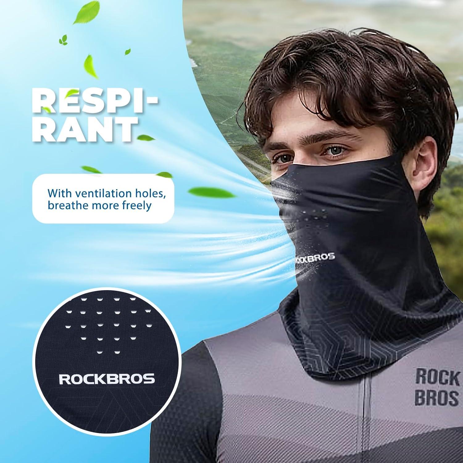 imageROCKBROS Summer Cooling Neck Gaiter for Men Women Face Cover for Sun Protection Breathable Balaclava for CyclingDeep Purple